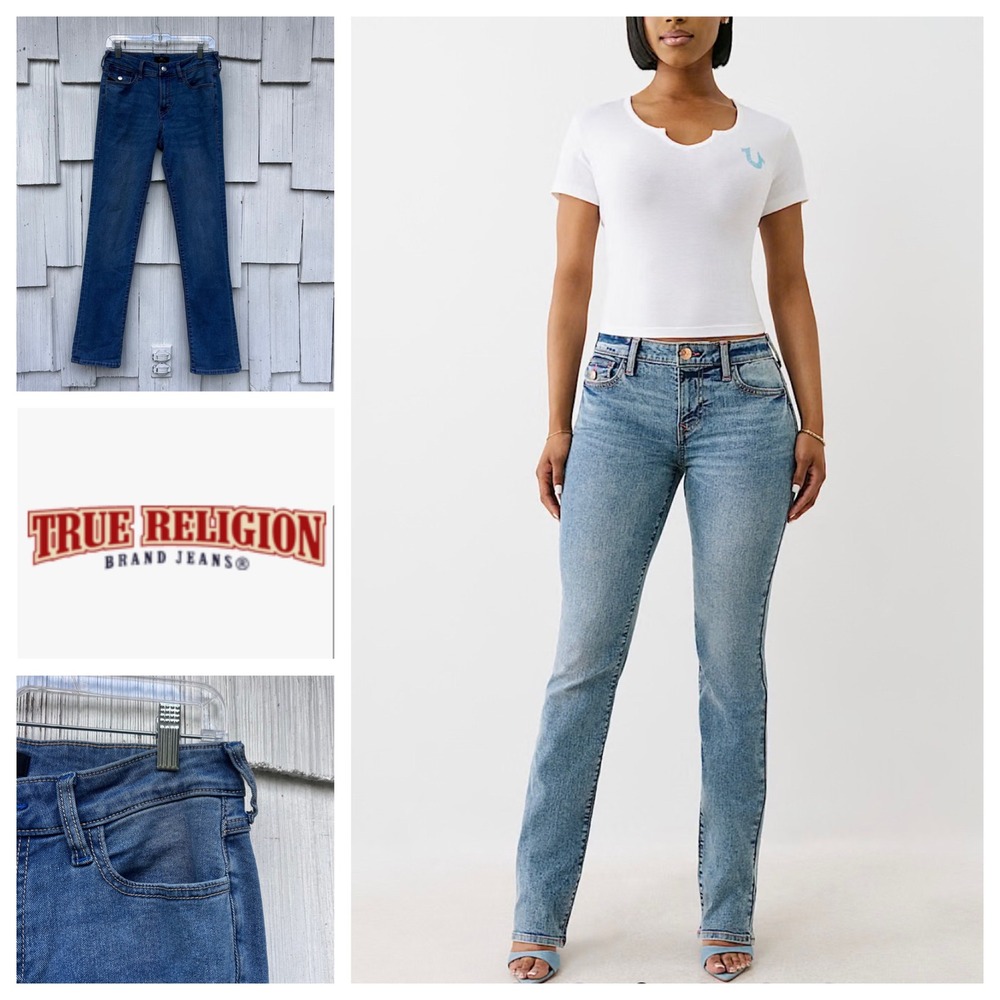 True Religion Women's Straight Leg Jeans - Medium Blue